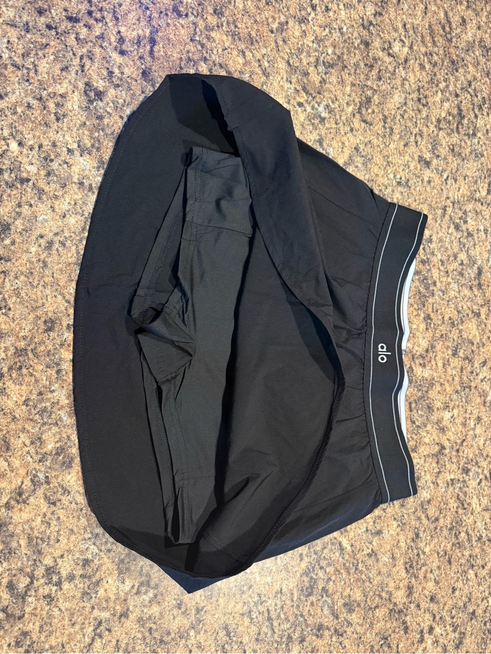 ALO Yoga Black Athletic Skort with Logo Waistband - Picture 3 of 8